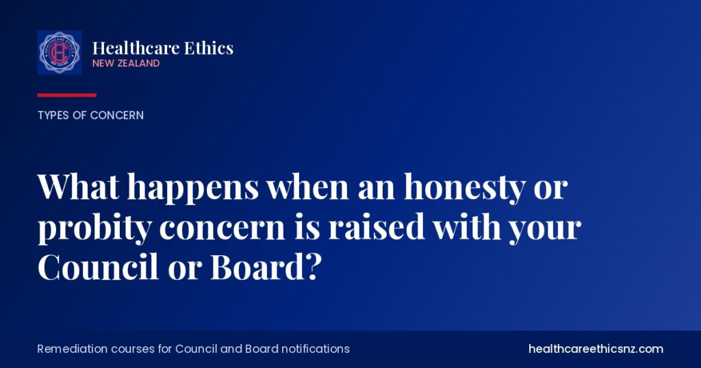 What happens when an honesty or probity concern is raised with your Council or Board?
