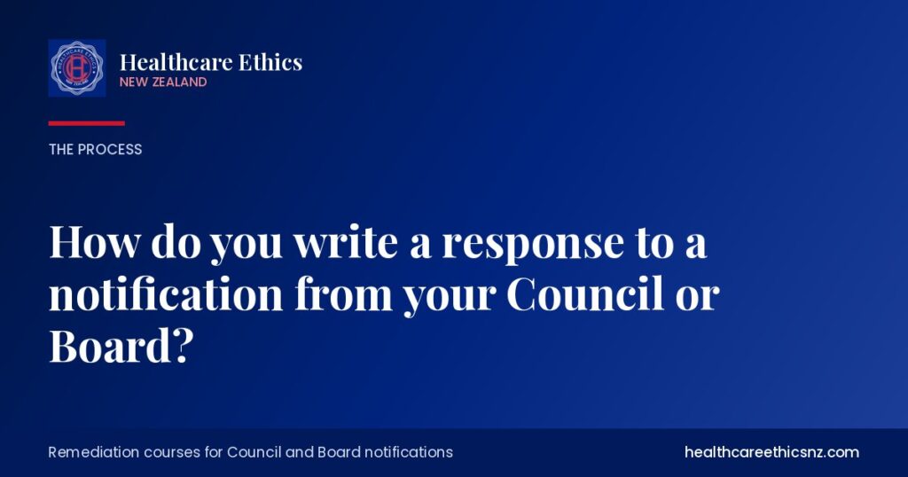 How do you write a response to a notification from your Council or Board?