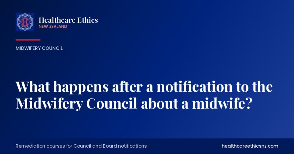 What happens after a notification to the Midwifery Council about a midwife?