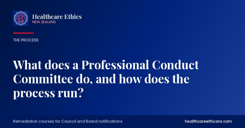 What does a Professional Conduct Committee do, and how does the process run?